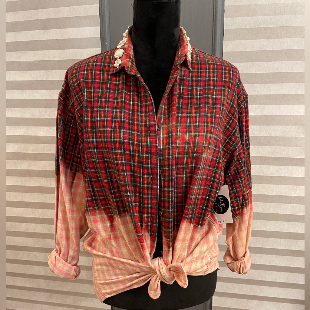 Bleached Embellished Button Down